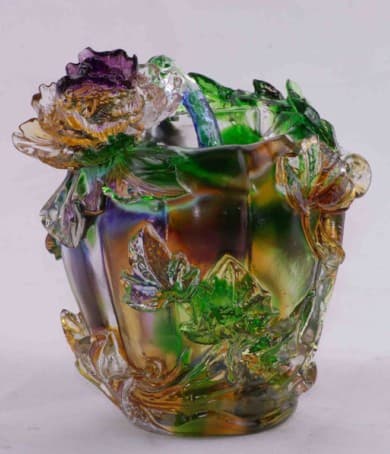 Crystal Glass Flower Artwork Pate de verre